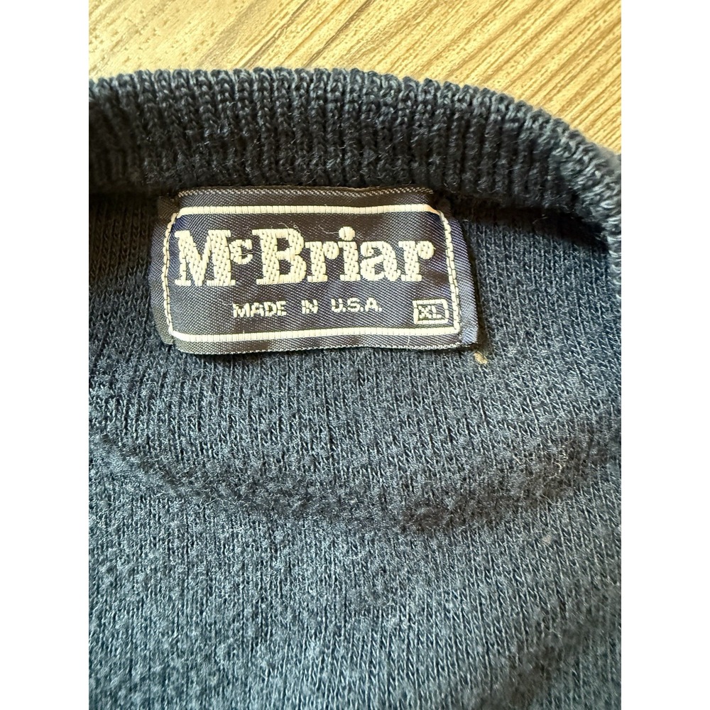 Vintage Triumph Motorcycles Sweater Mr Briar Made USA Navy Embroidered Pullover - Picture 5 of 5
